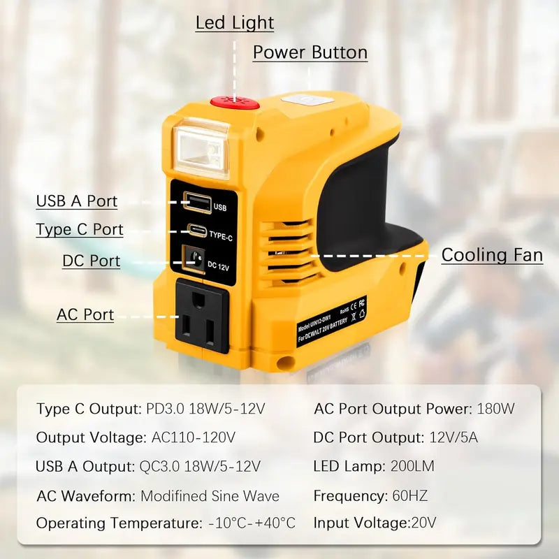 🔥Compact DC to AC Inverter - Suitable for cars, motorhomes,✨ outdoor use, and summer houses