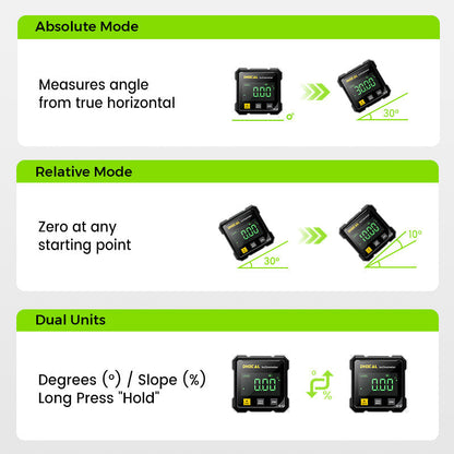 4-Side Magnetic Digital Angle Gauge with Laser