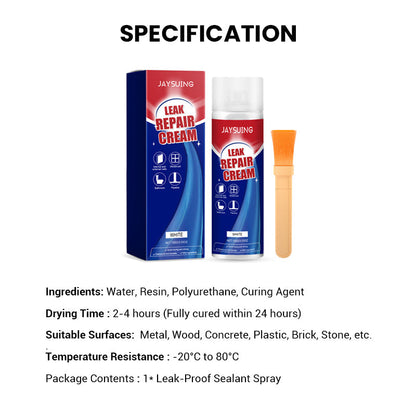 ✨ Instant Leak Repair Spray - Seals Cracks & Gaps in 5 Minutes, Waterproof & Flexible for Pipes/Roofs