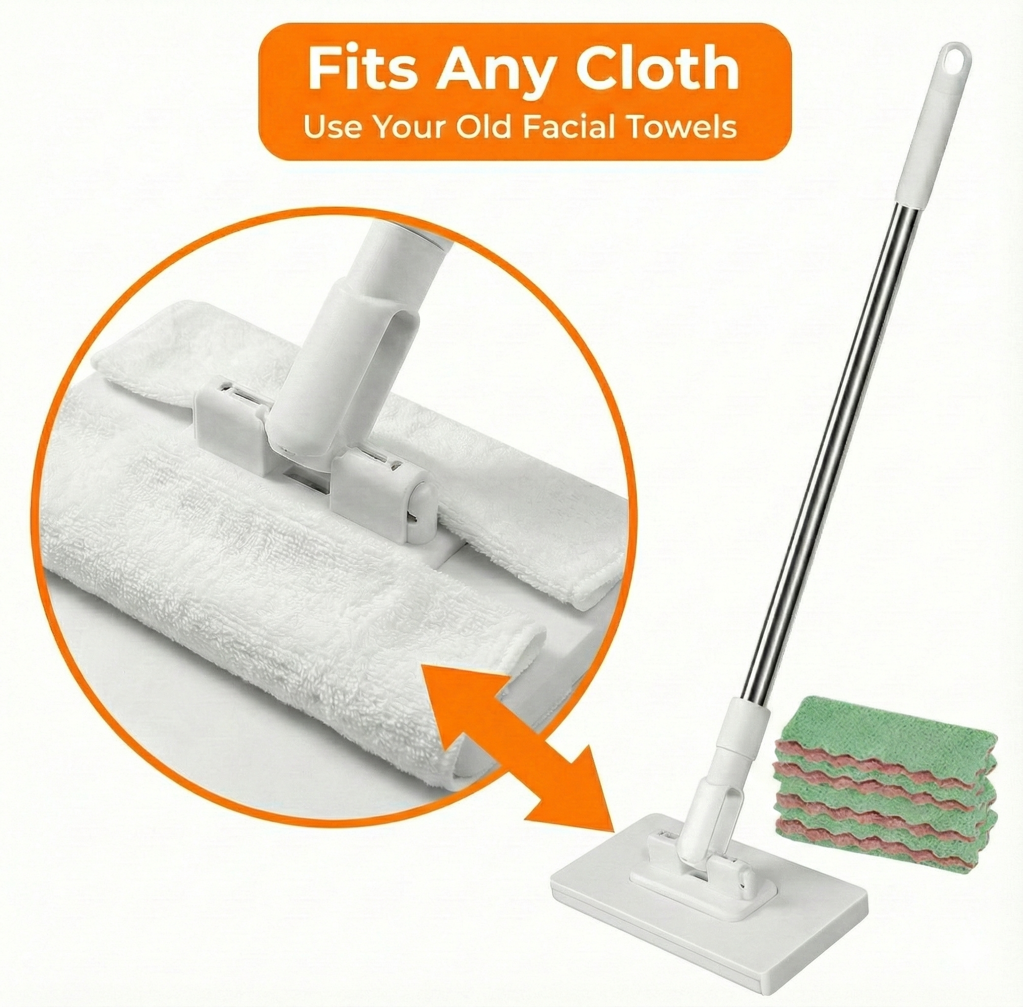 Clip-on Mop + 10 Quick-Clean Wipes