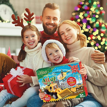 🔥Limited Time Promotion 60% OFF！！！🚗Kids Advent Calendar for Boys: Alloy Construction Engineering Vehicle Toy Sets