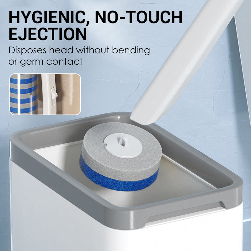 Wall-Mounted Disposable Toilet Brush With 6 Refill Heads