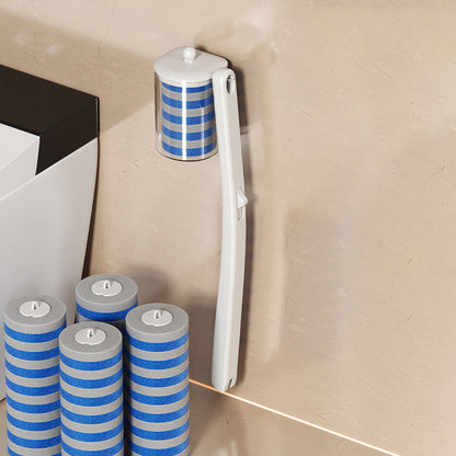 Wall-Mounted Disposable Toilet Brush With 6 Refill Heads